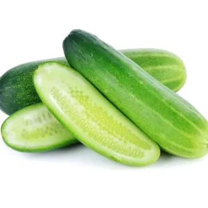Close-Up of Fresh Cucumber Super Salad Fruits – Crisp, Tender, and Ready to Harvest